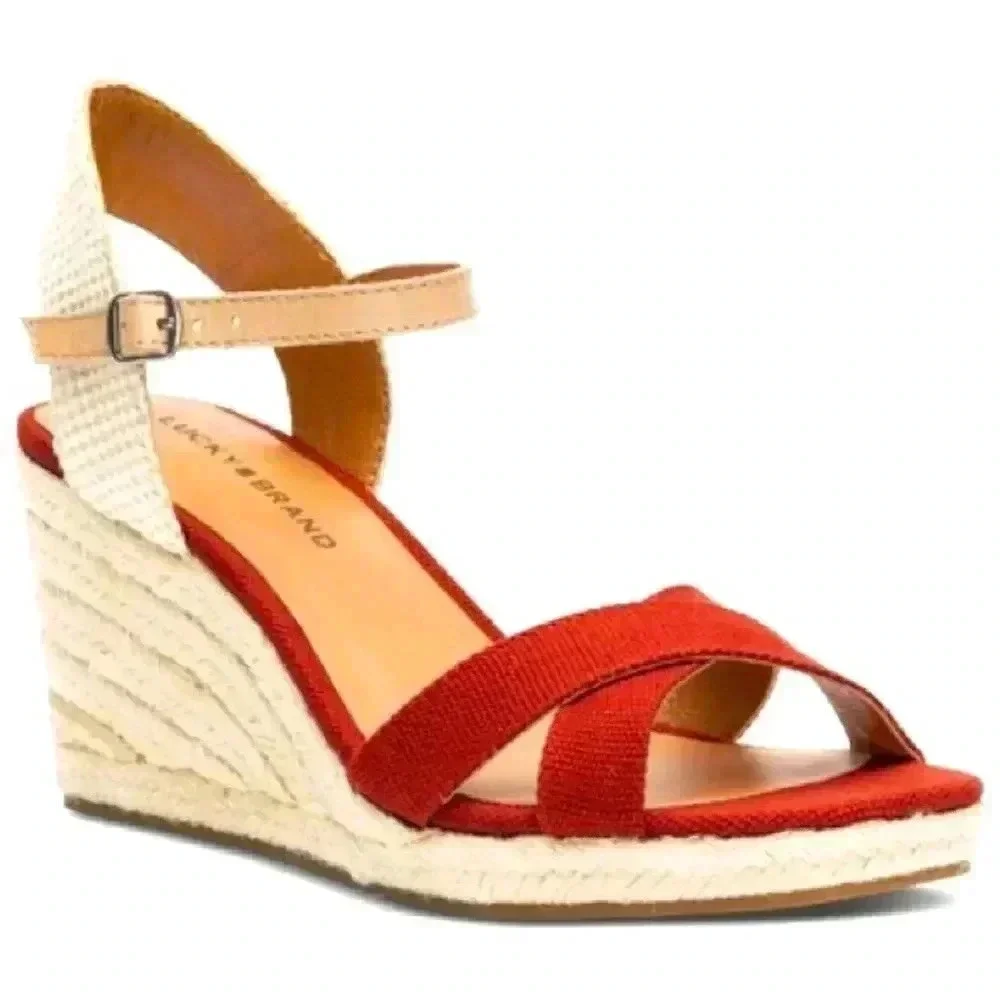 NWOT Lucky Brand Maeylee Espadrille Wedge Sandals